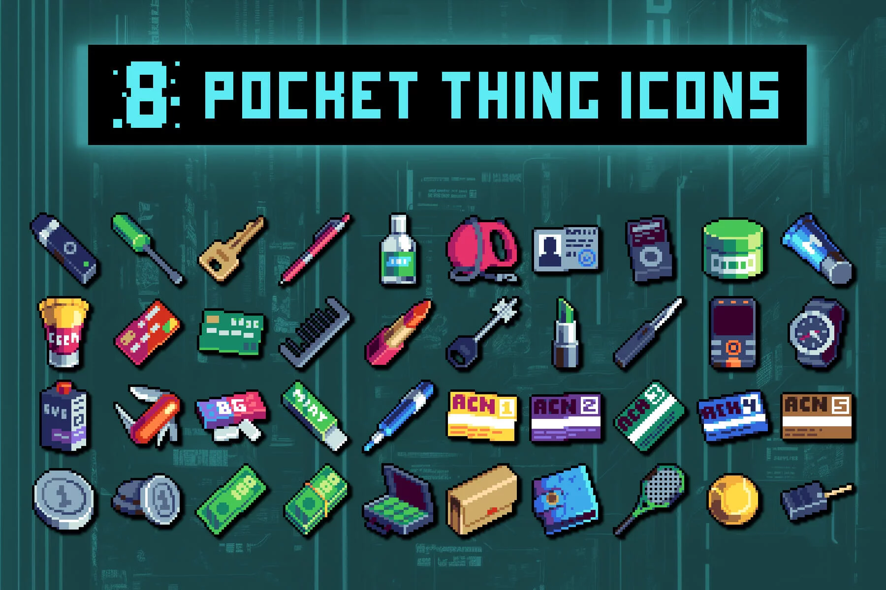Pocket Things Pixel Art 32×32 Icon Pack