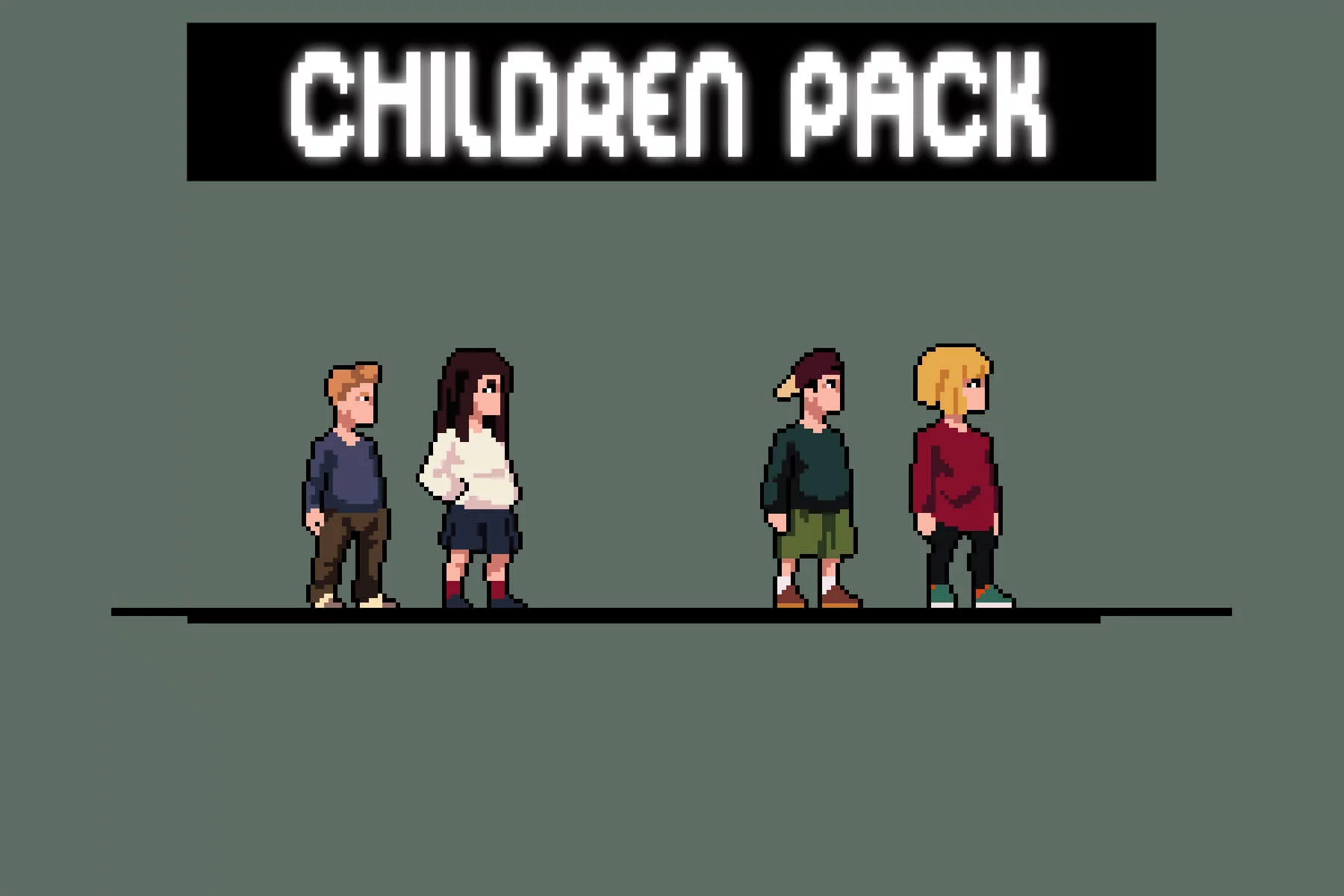 Children Sprite Sheet Pixel Art Pack