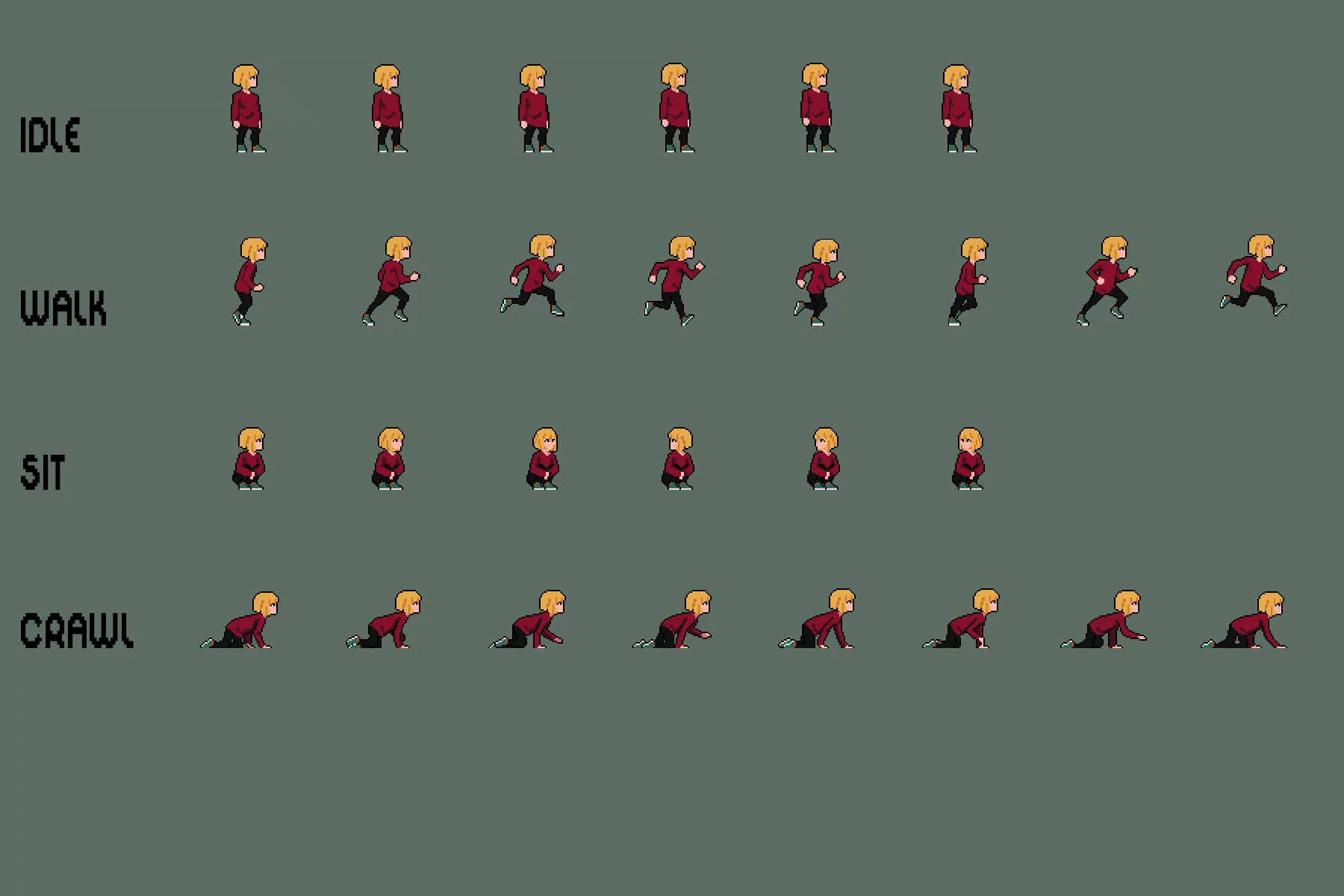 Children Sprite Sheet Pixel Art Pack