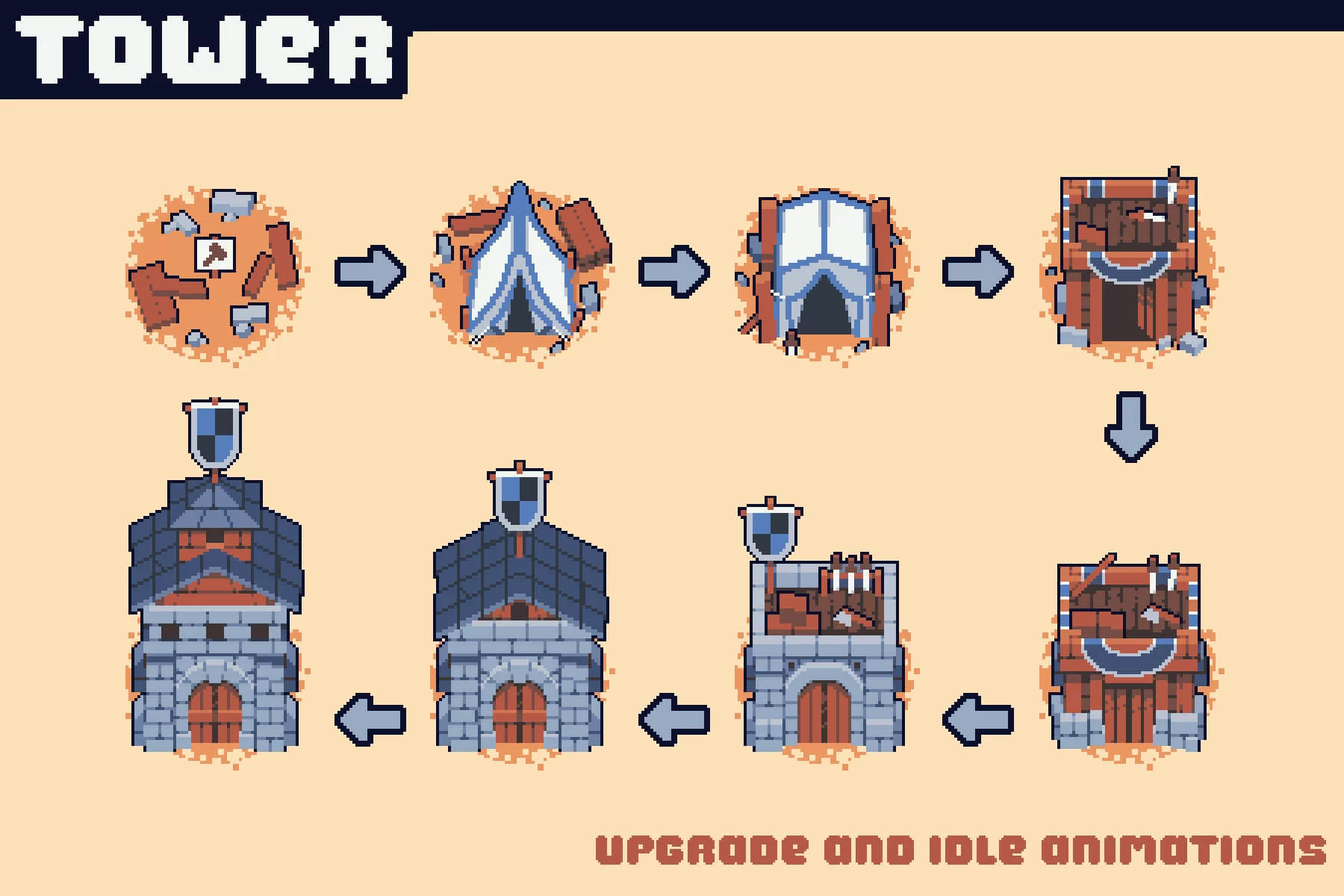 Guardian Towers Pixel Art for Tower Defense