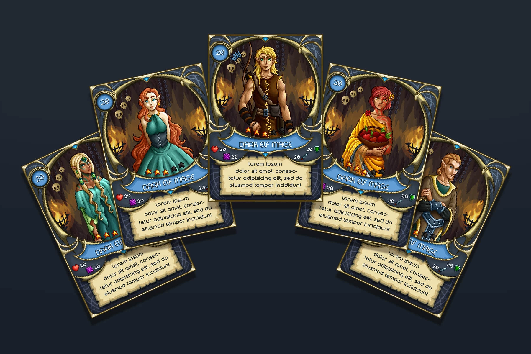 Elf NPC Characters Pixel Art