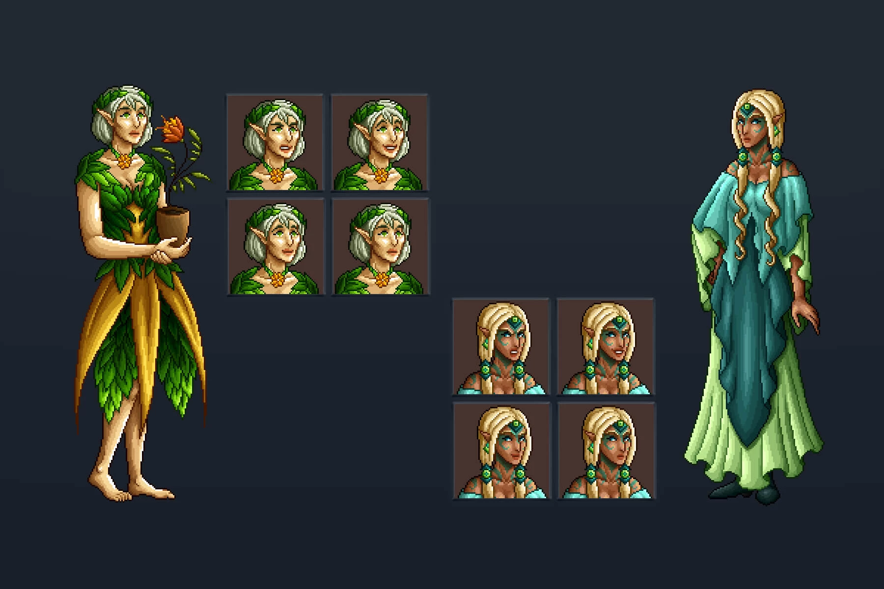 Elf NPC Characters Pixel Art