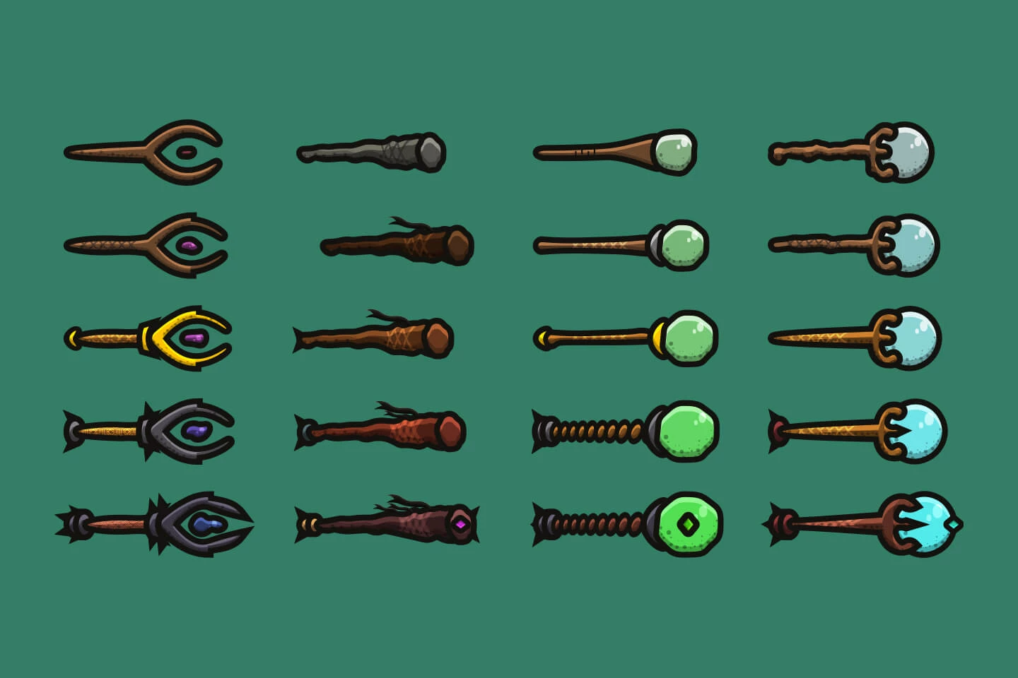 Staves 2D Weapon Pack