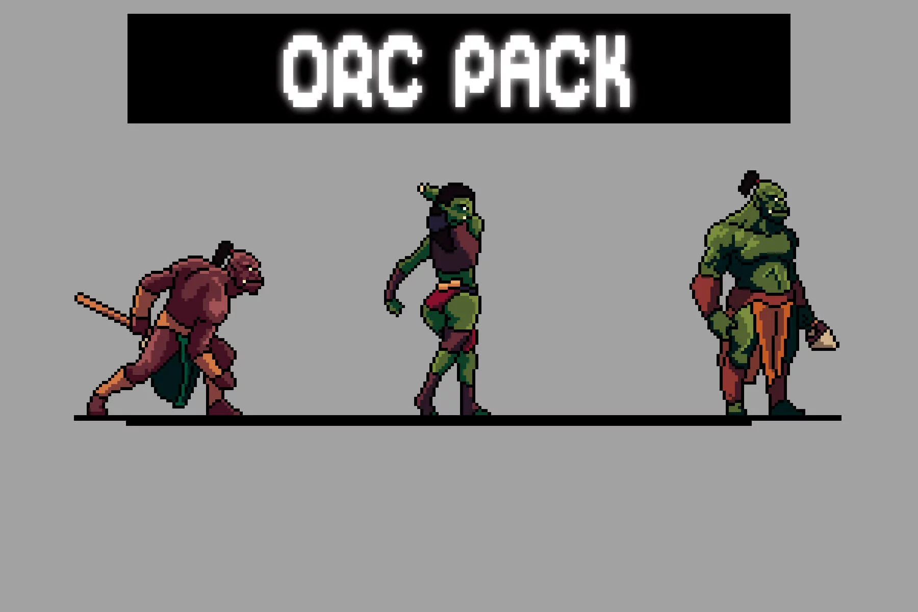 Orc Character Sprite Sheets Pixel Art