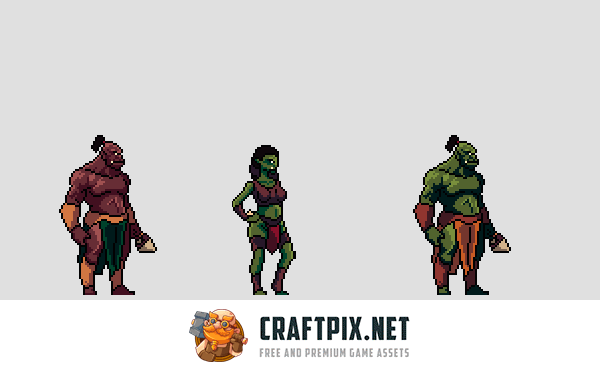 Orc Character Sprite Sheets Pixel Art