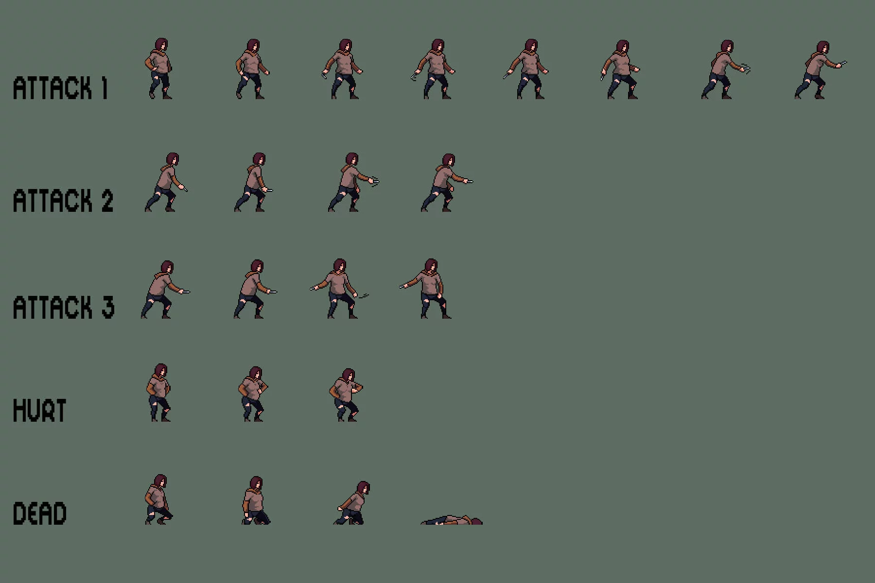 Homeless Character Sprite Sheets Pixel Art