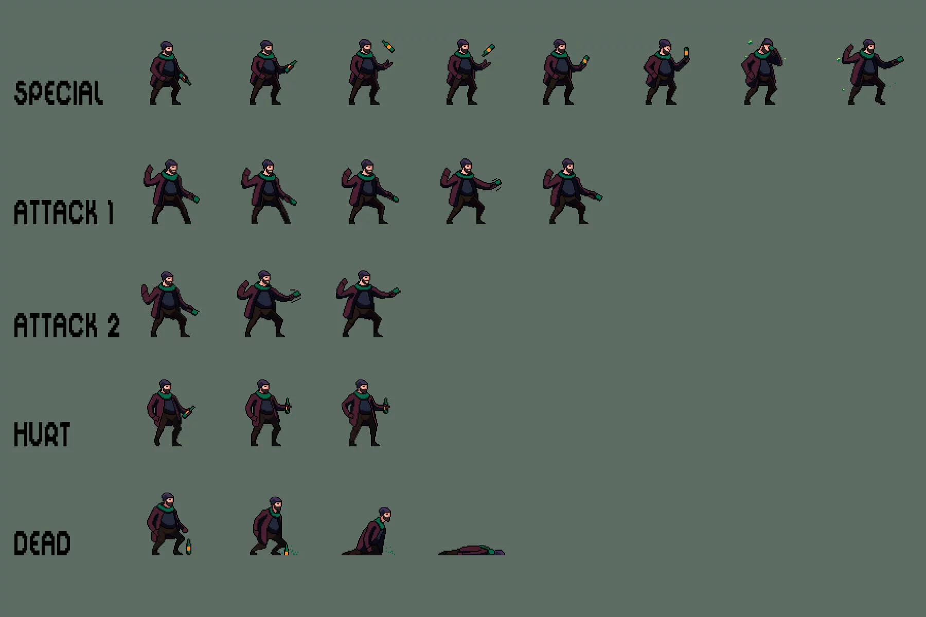Homeless Character Sprite Sheets Pixel Art