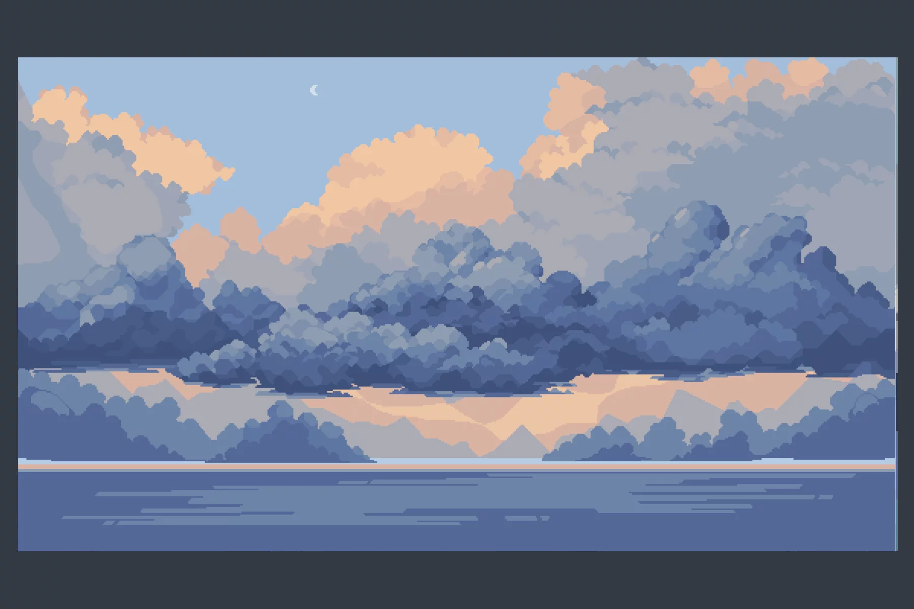 Ocean and Clouds Pixel Art Backgrounds