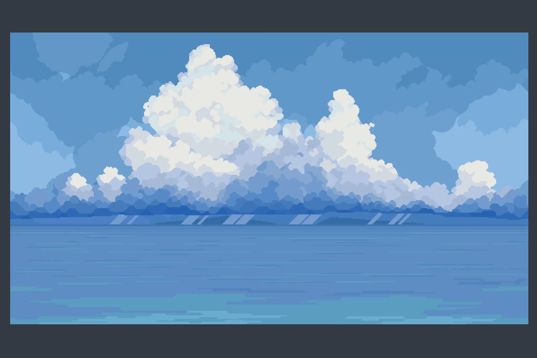 Ocean and Clouds Pixel Art Backgrounds