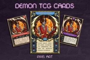 恶魔TCG卡牌像素艺术素材包