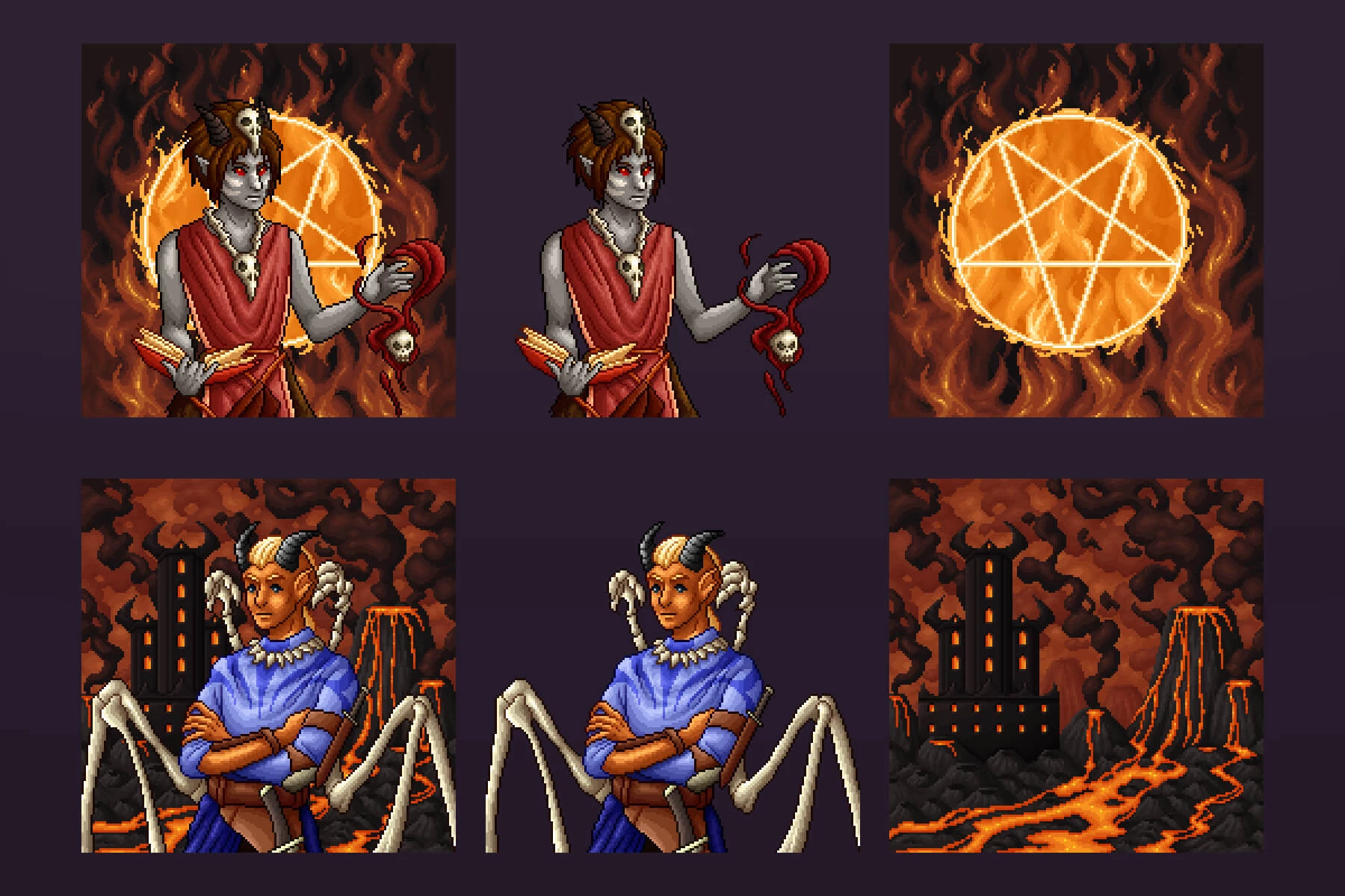 Demon TCG Cards Pixel Art