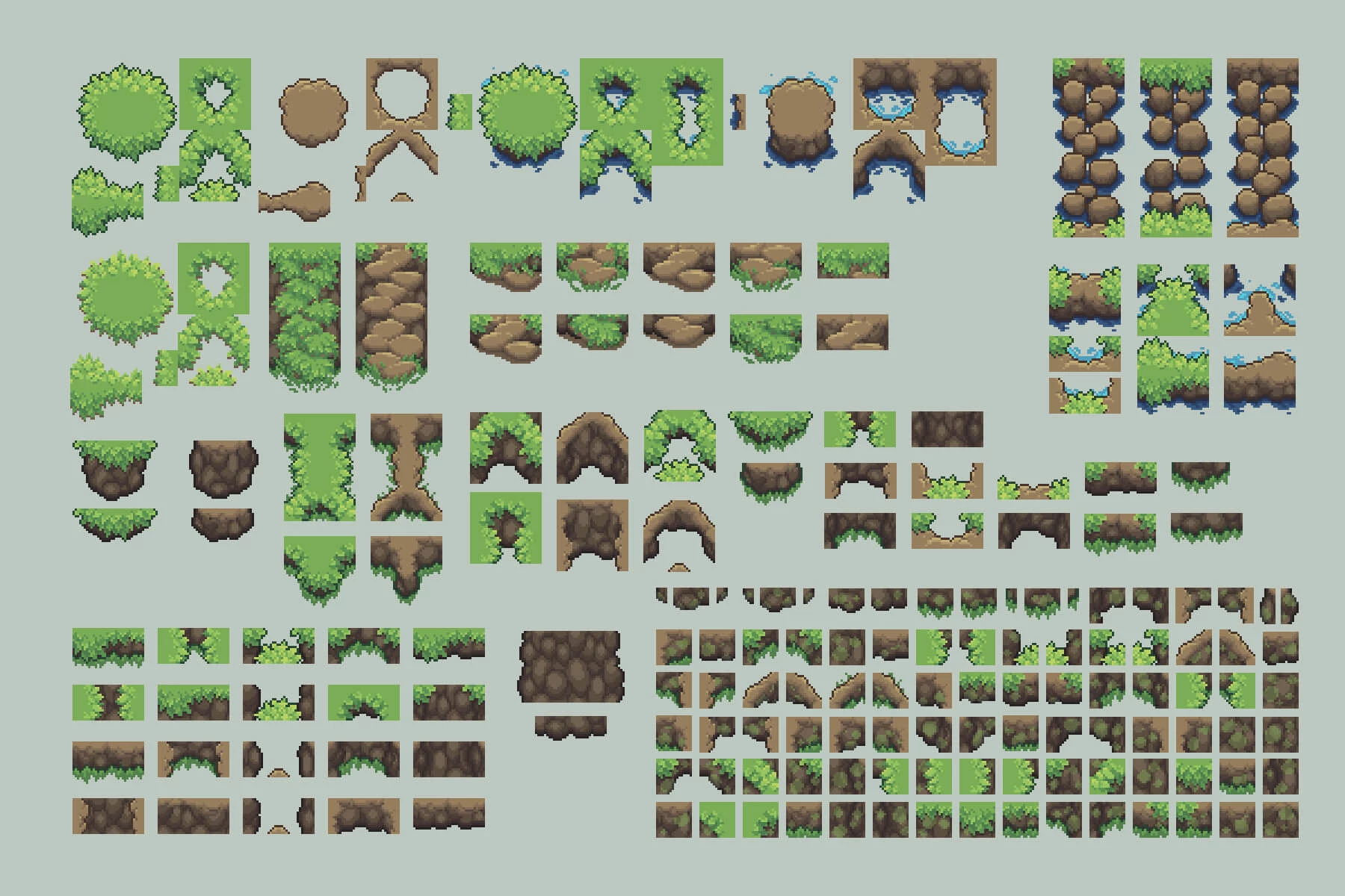 Forest Top-Down Tileset Pixel Art