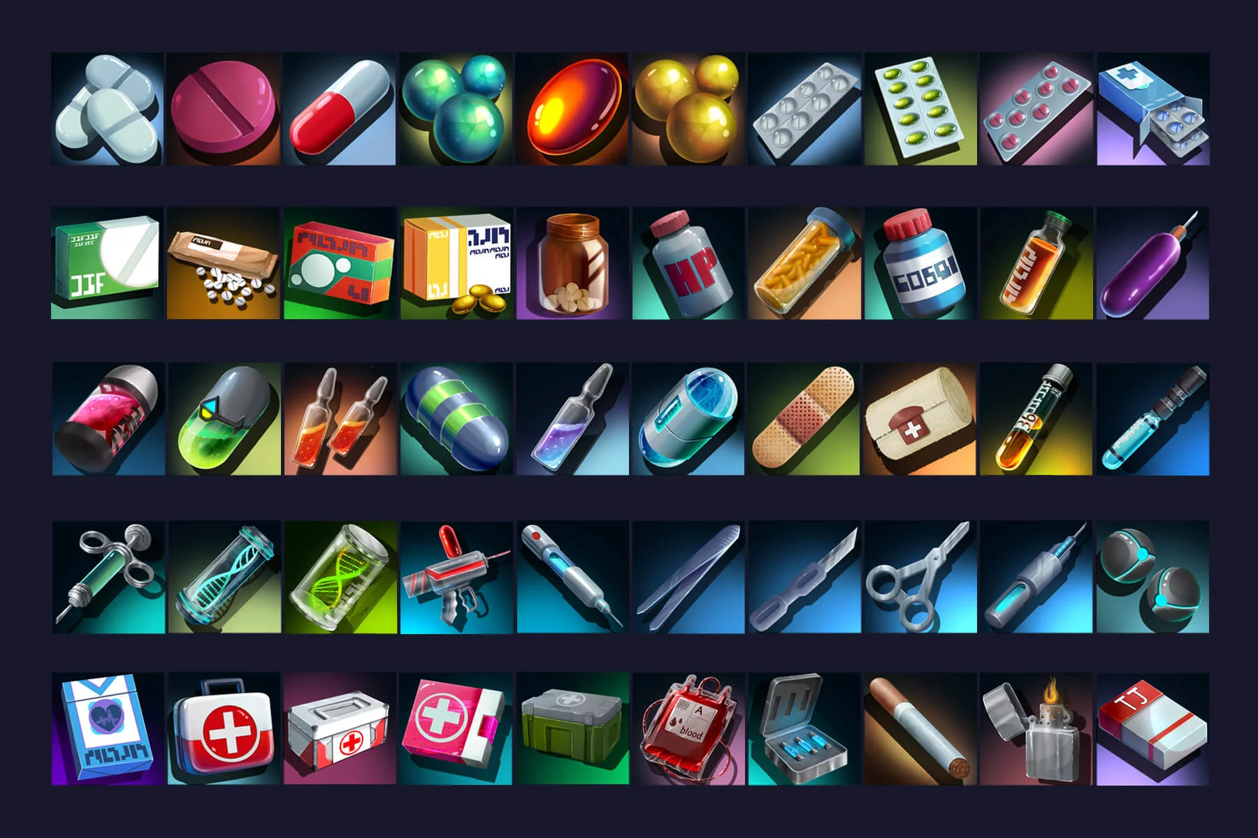 Cyberpunk Medicine Icons