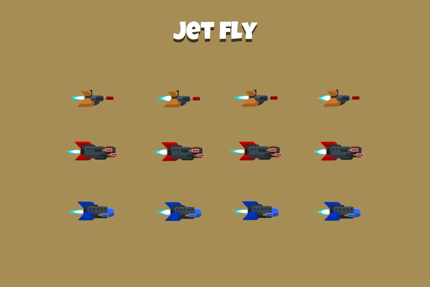 Combat Vehicle Sprites Flat Design