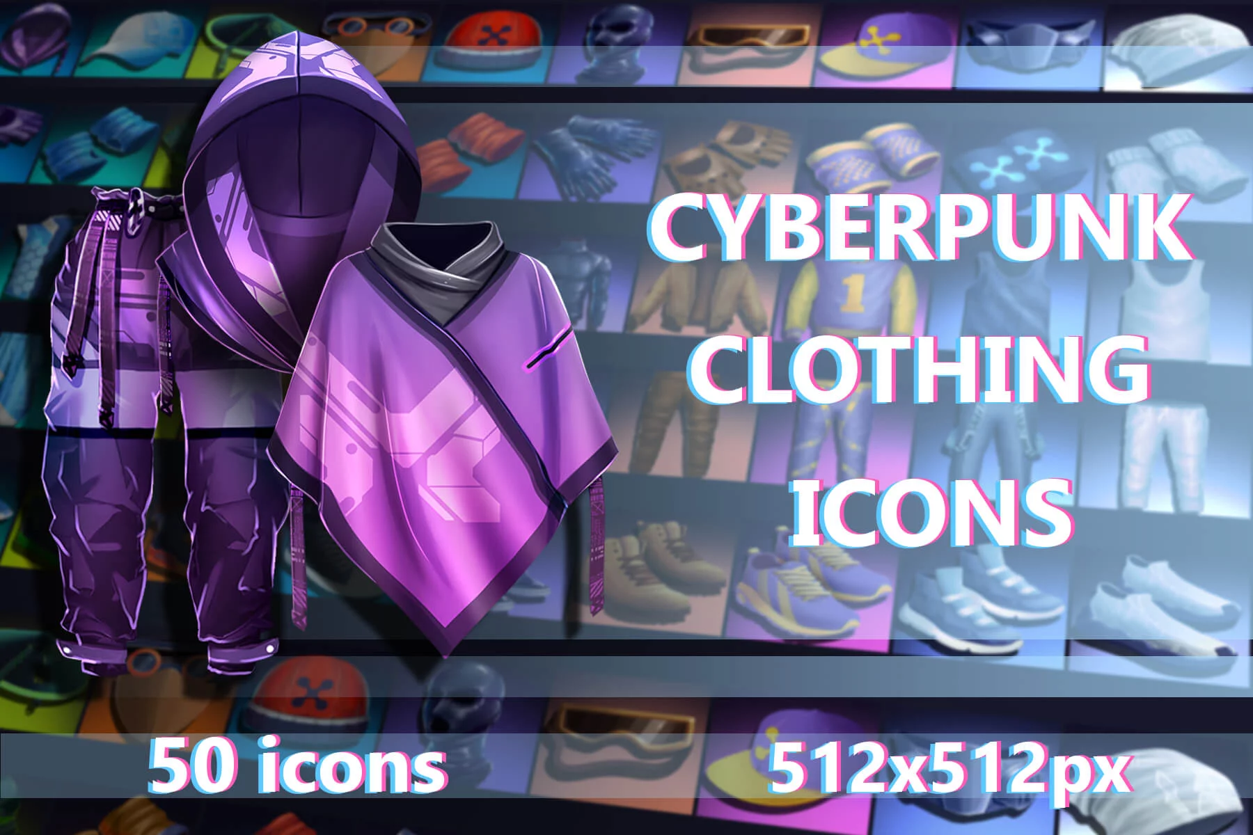 Cyberpunk Clothing Game Icons