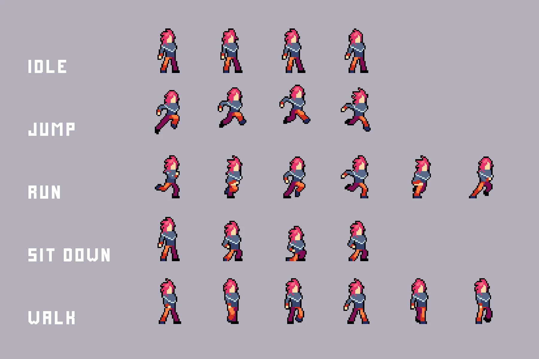 Guns for Cyberpunk Characters Pixel Art