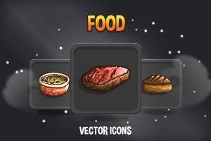 48款美食游戏图标合集：矢量素材助力烹饪与饮食场景