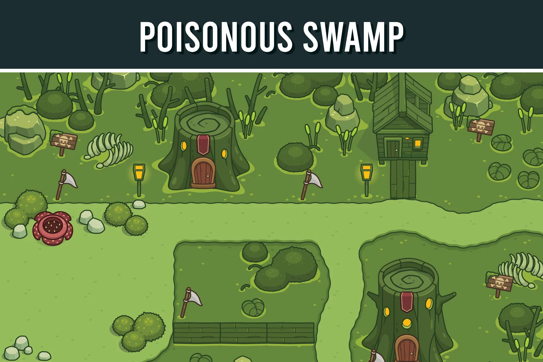 Poison Swamp Game Tileset and Environment Pack