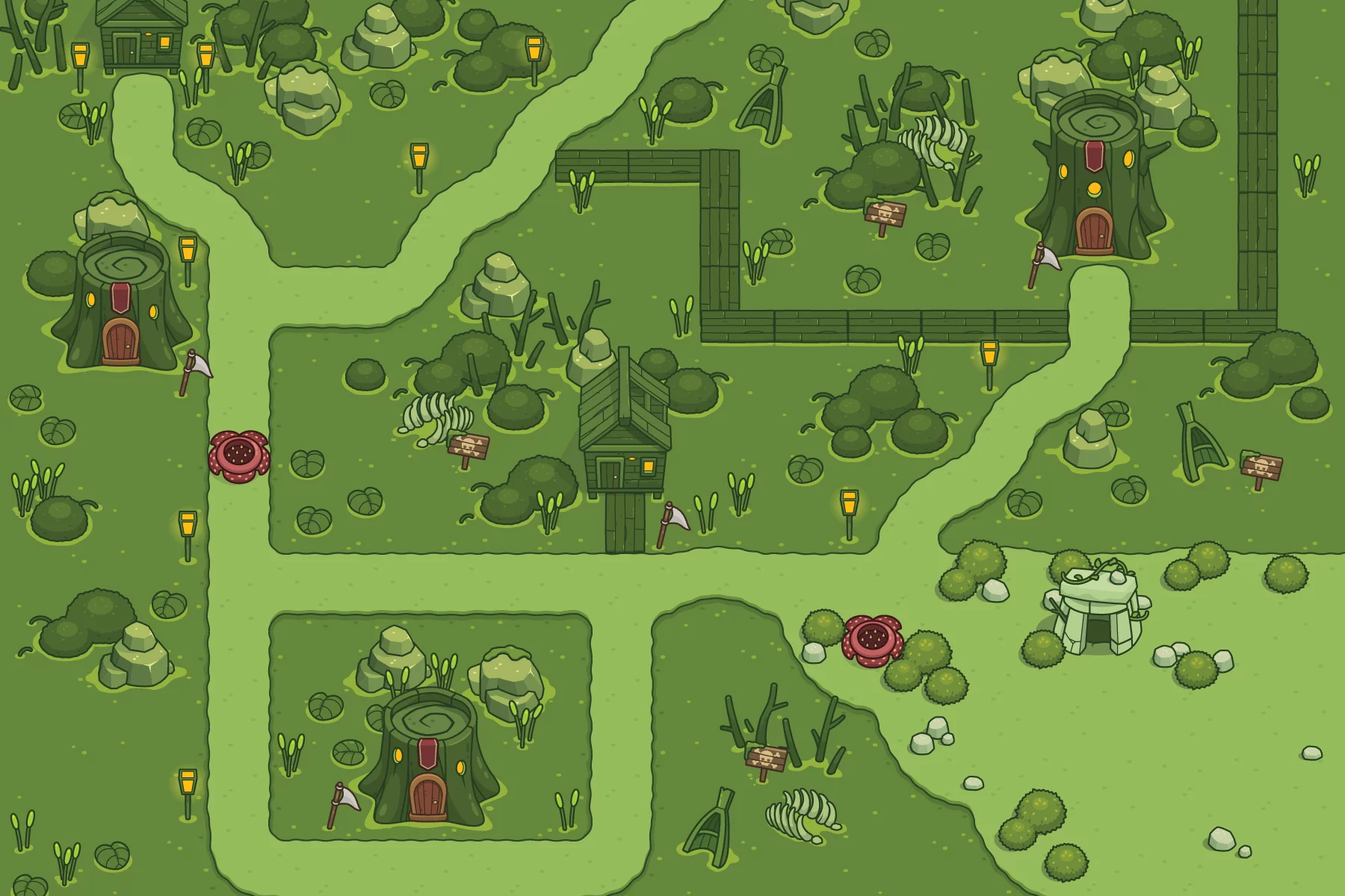Poison Swamp Game Tileset and Environment Pack