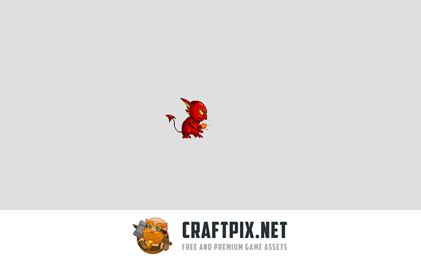 Fire Monster Game Sprites Pixel Art