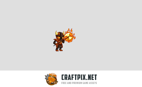 Fire Monster Game Sprites Pixel Art
