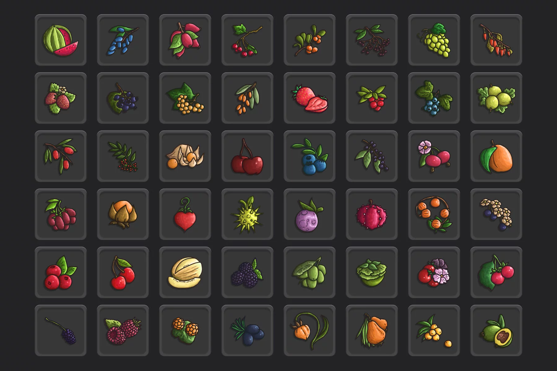 Berries Loot Vector RPG Icon Pack