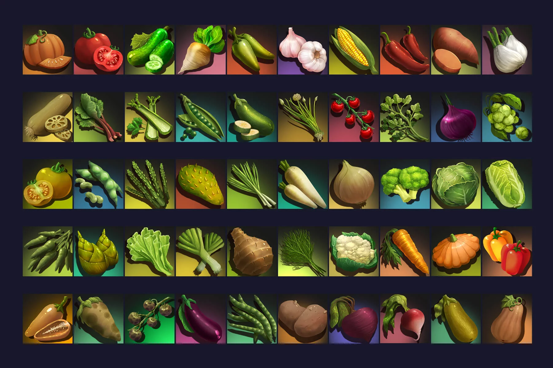 RPG Vegetable Game Icons