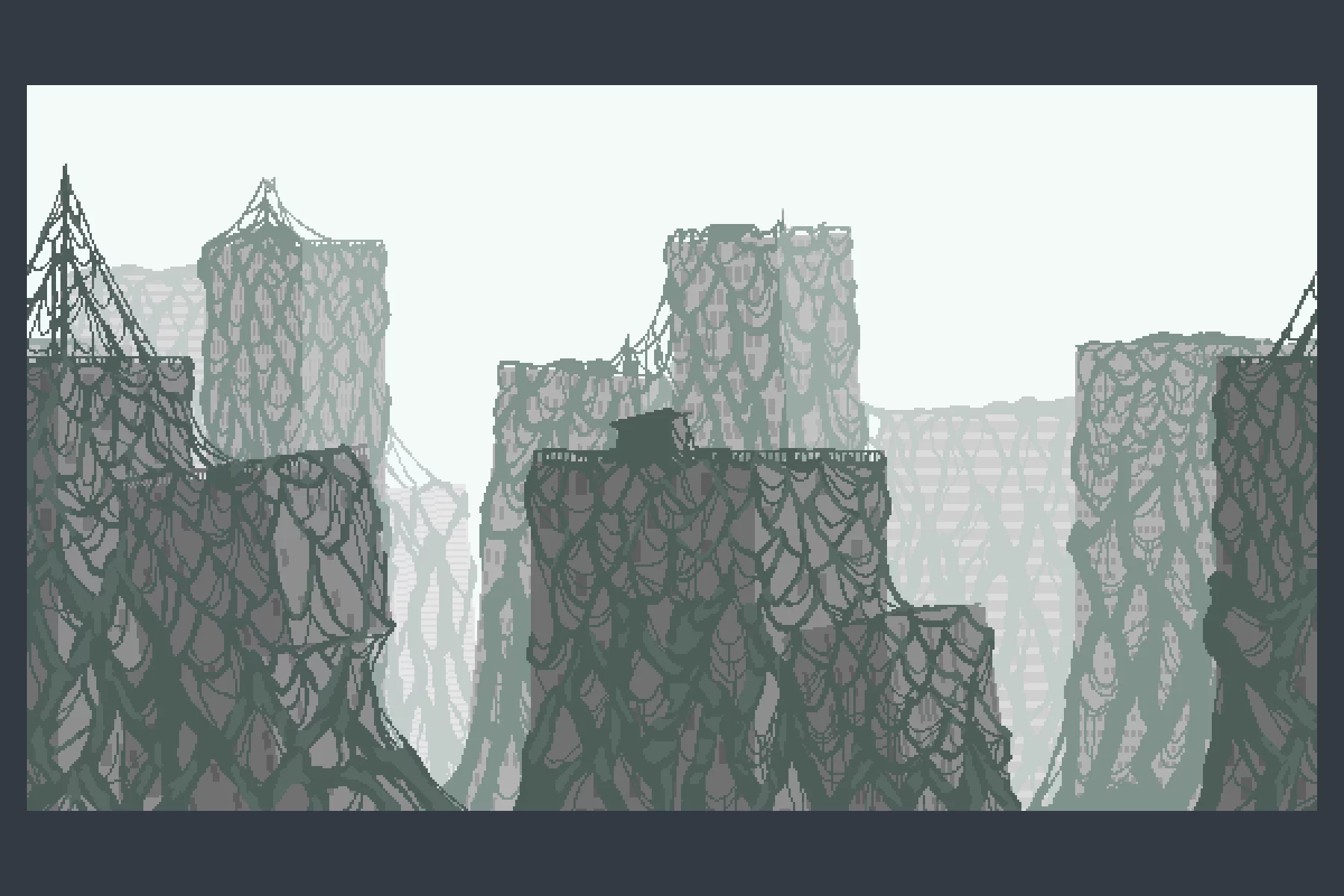 City Ruin Backgrounds Pixel Art
