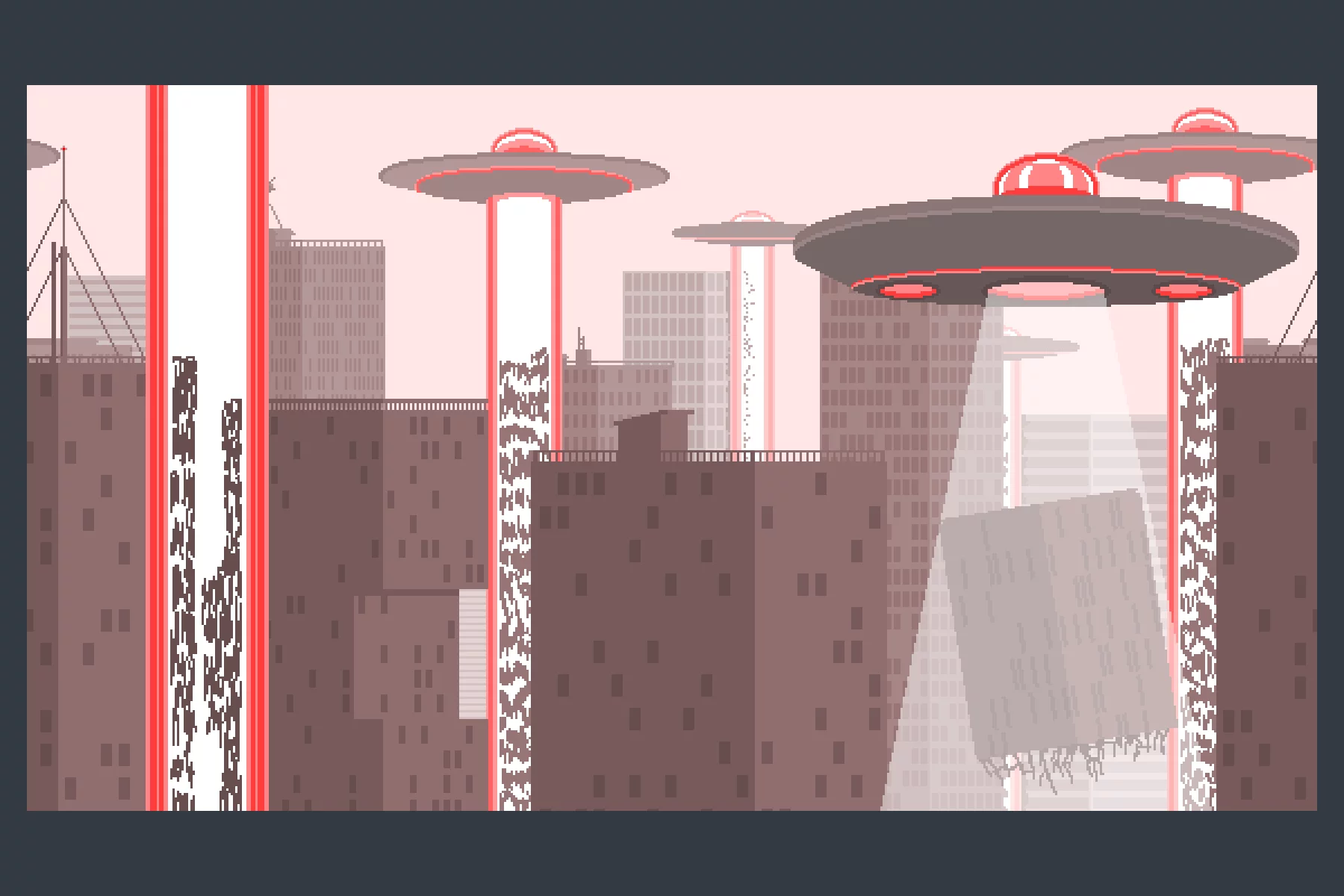 City Ruin Backgrounds Pixel Art