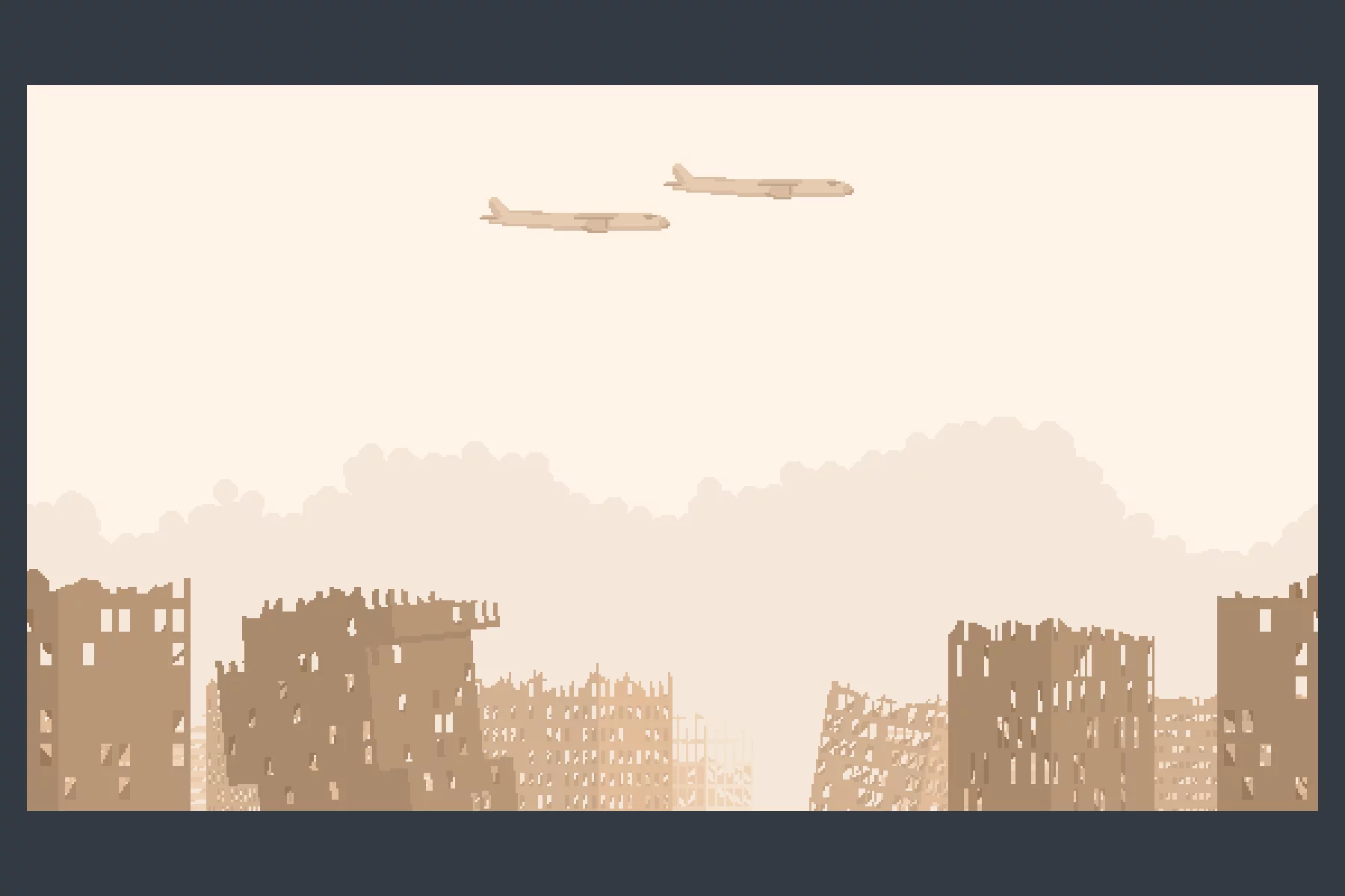 City Ruin Backgrounds Pixel Art