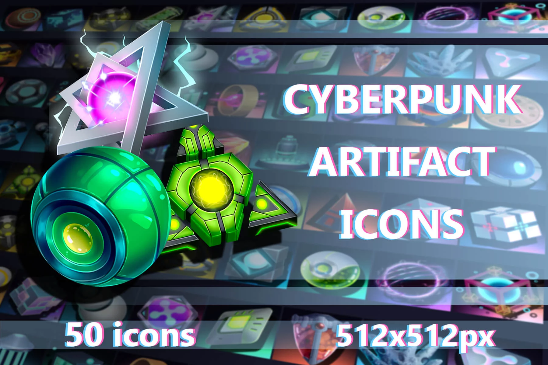 Cyberpunk Artifact Game 512×512 Icons