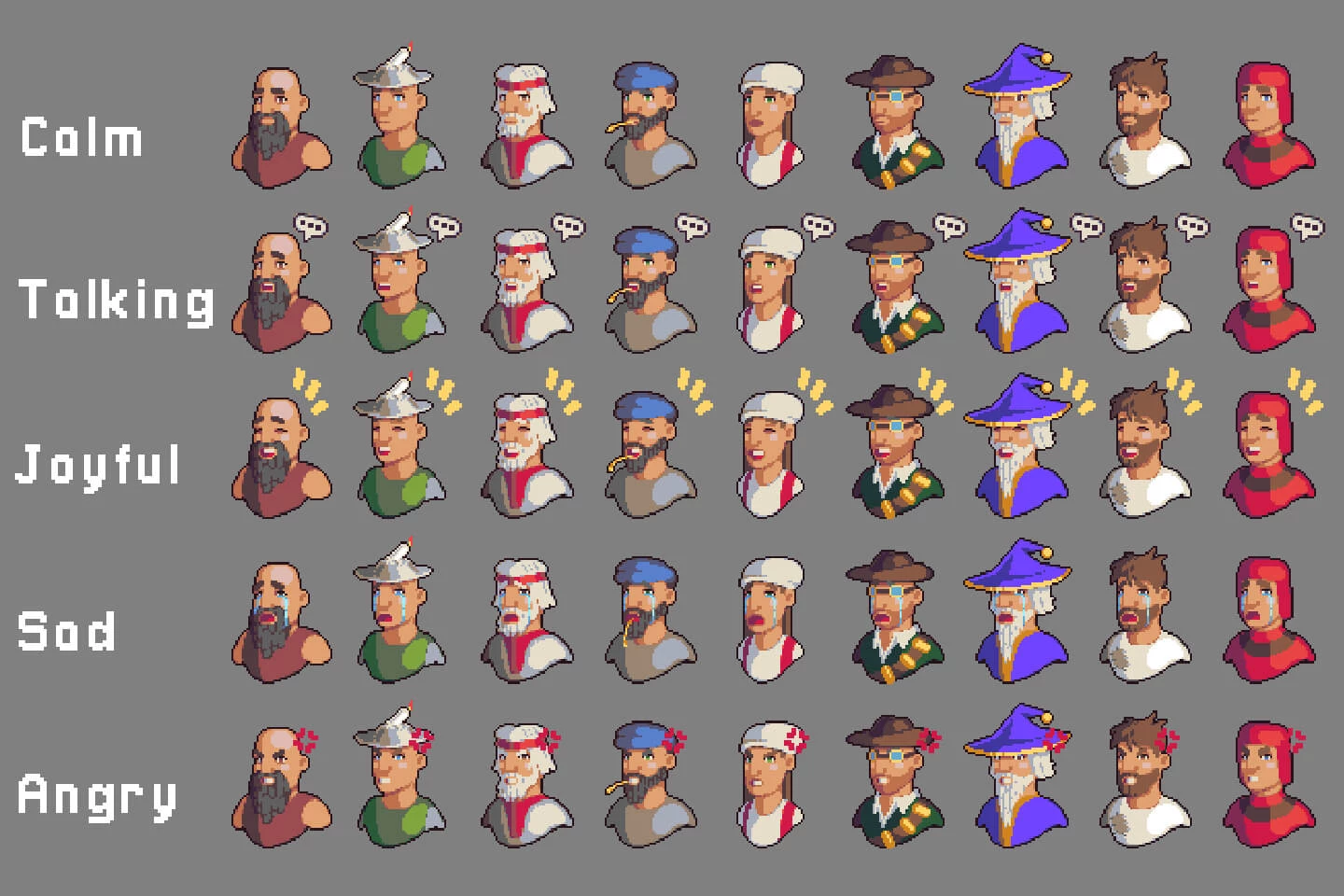 Villager Portrait Pixel Art Assets