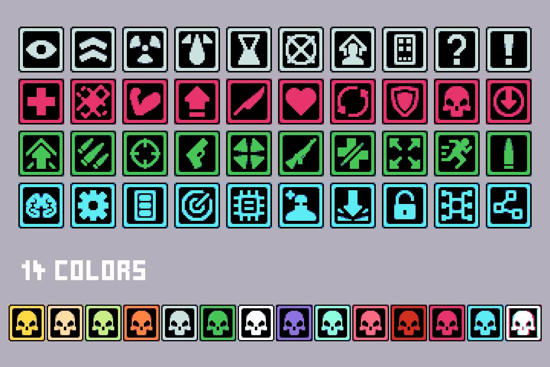 Skill 32×32 Icons for Cyberpunk Game