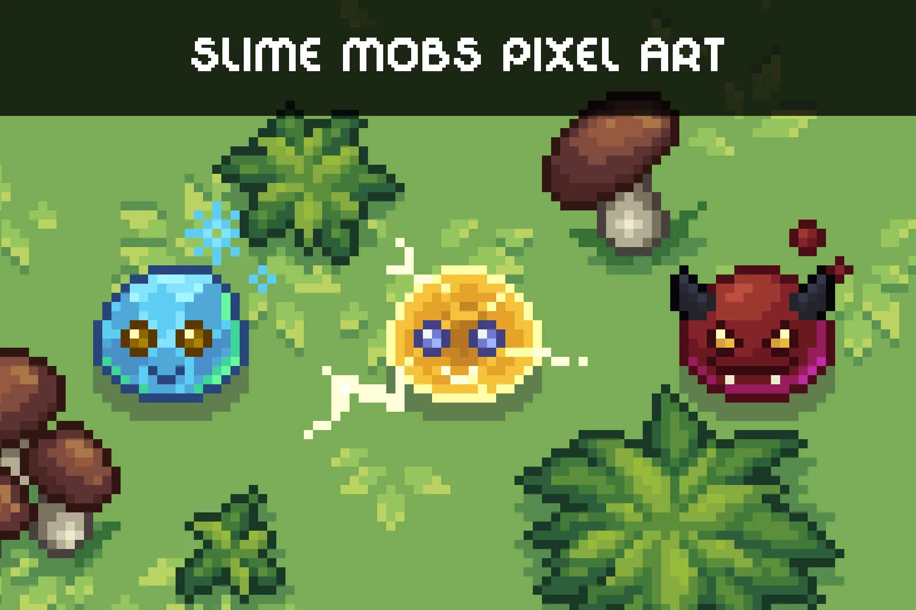 Pixel Art Slime Enemies Top-Down Sprite Pack