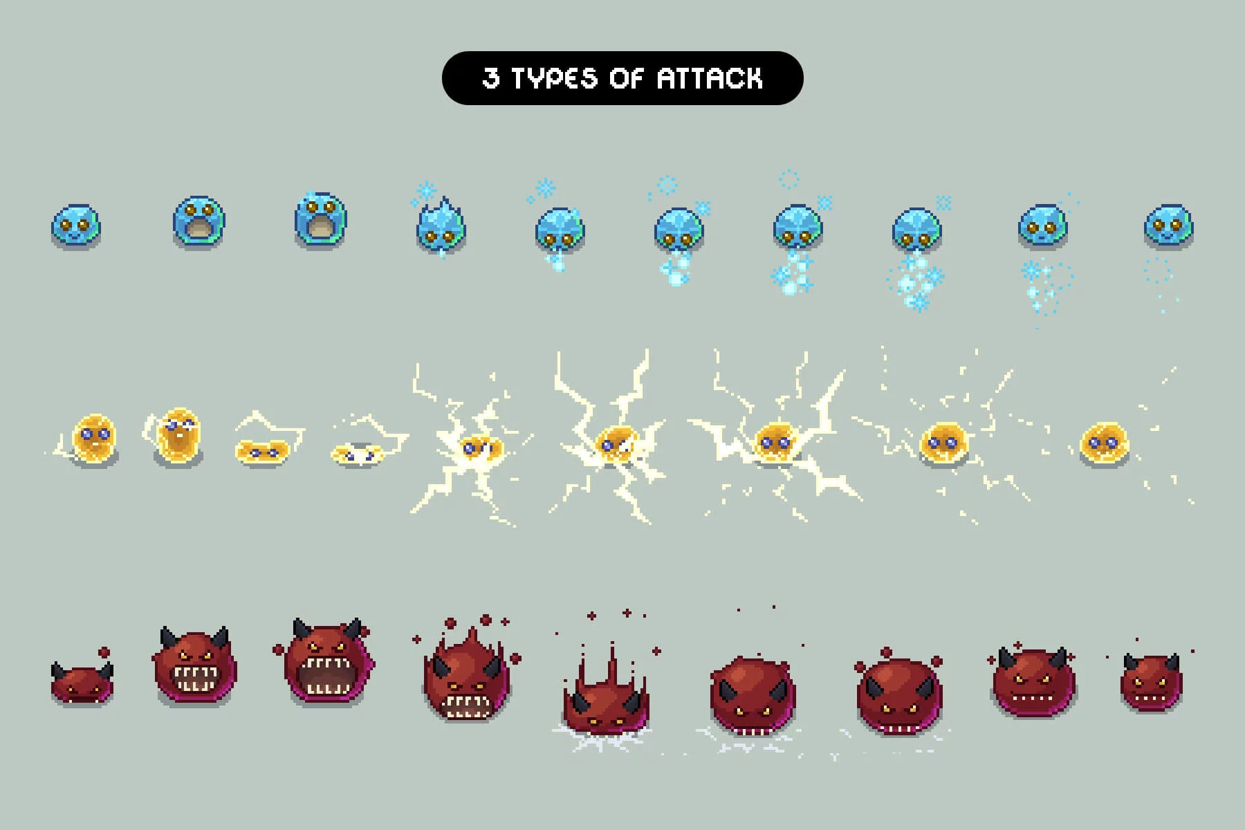 Pixel Art Slime Enemies Top-Down Sprite Pack