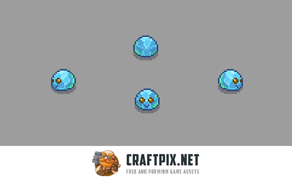 Pixel Art Slime Enemies Top-Down Sprite Pack