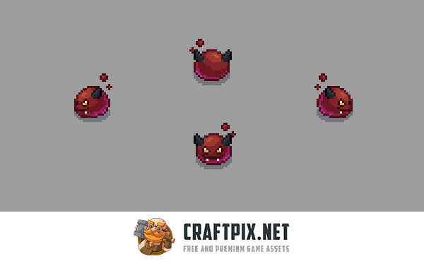 Pixel Art Slime Enemies Top-Down Sprite Pack