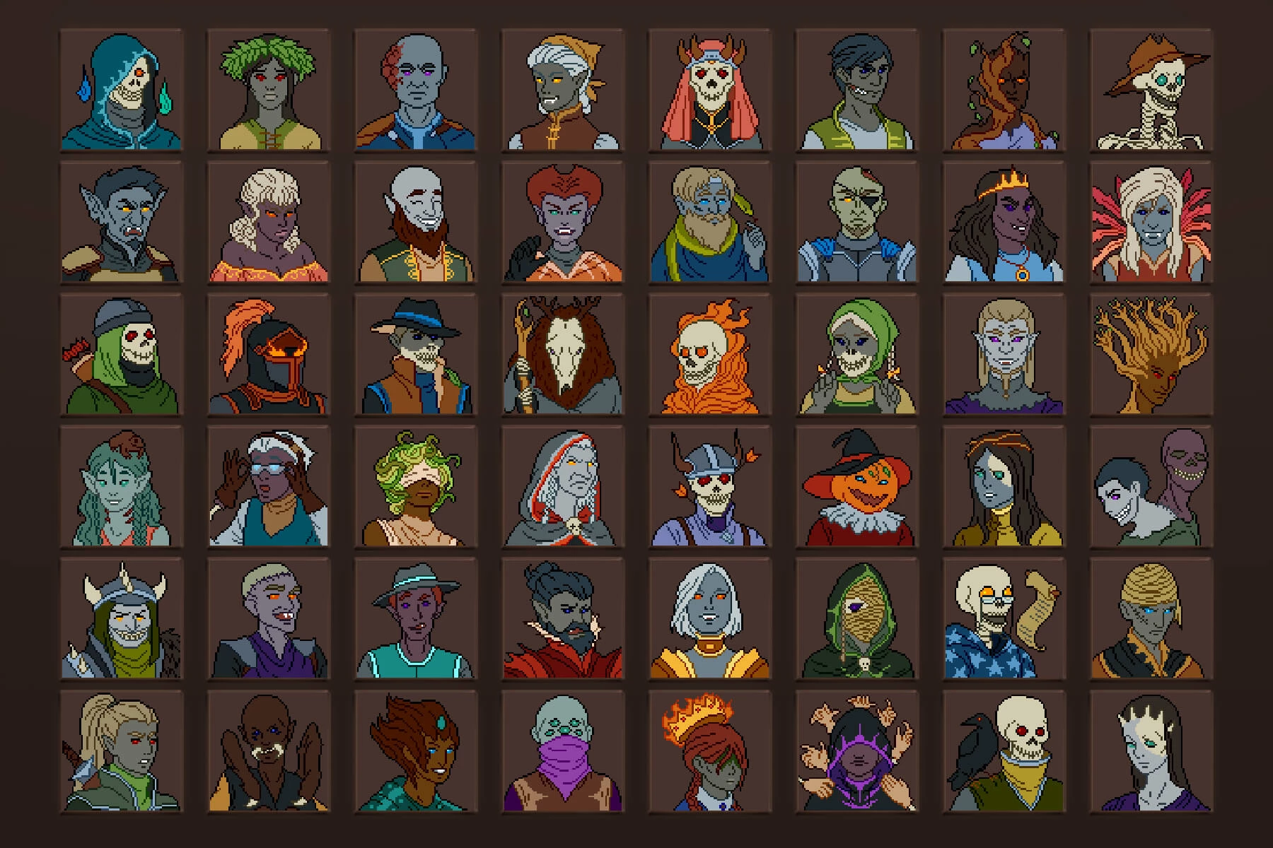 Undead Avatar Icons 64×64 Pixel Art