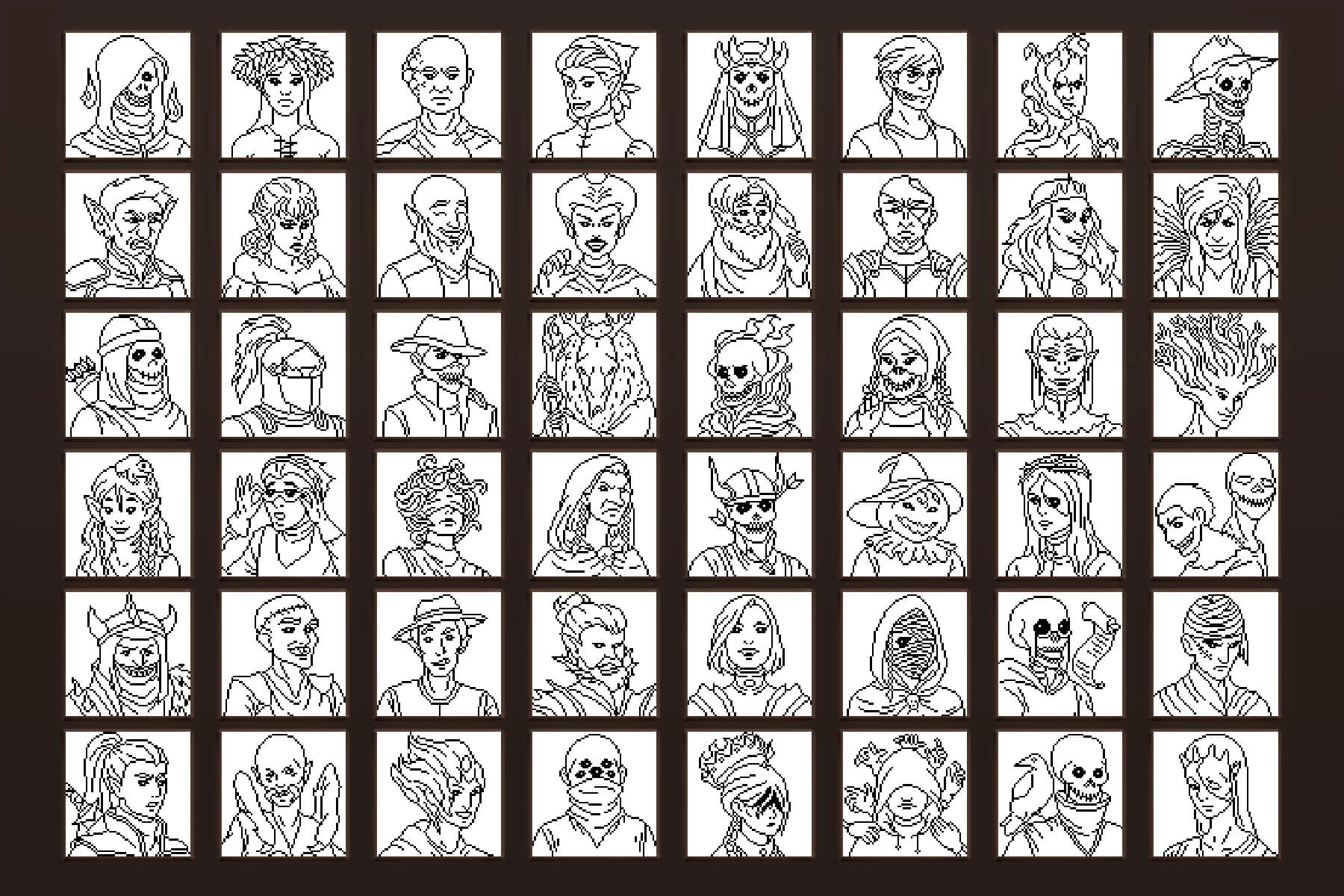 Undead Avatar Icons 64×64 Pixel Art