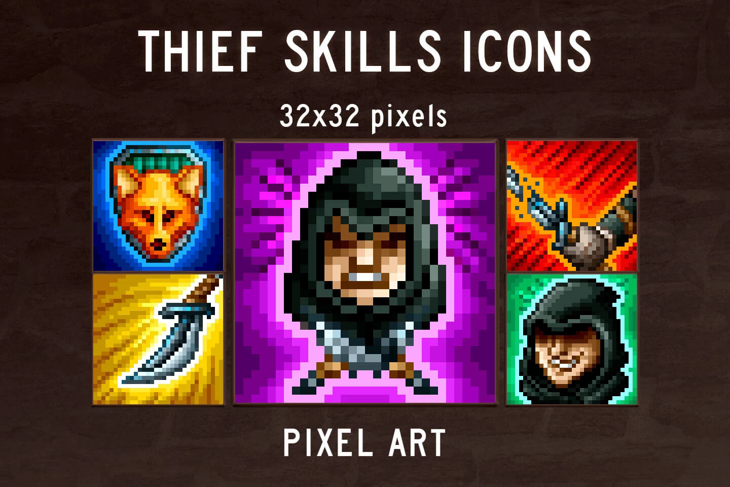Thief Skills Pixel Art Icon Pack