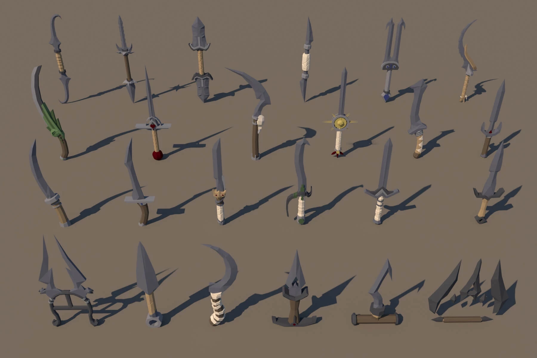 Dagger 3D Low Poly Models