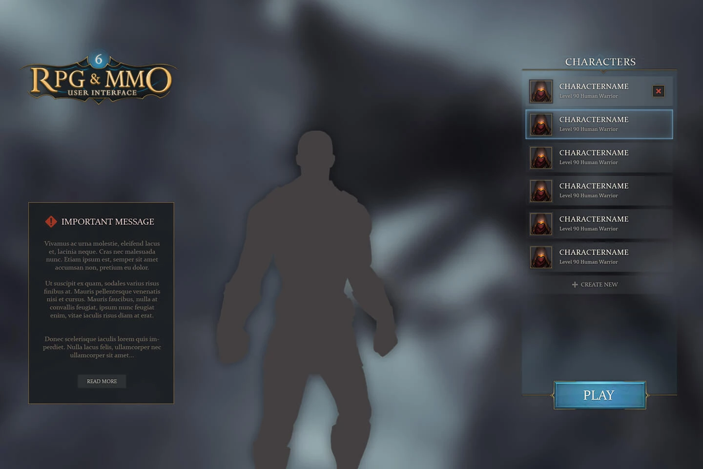 RPG & MMO Game User Interface