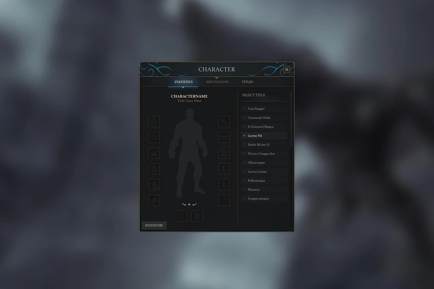 RPG & MMO Game User Interface