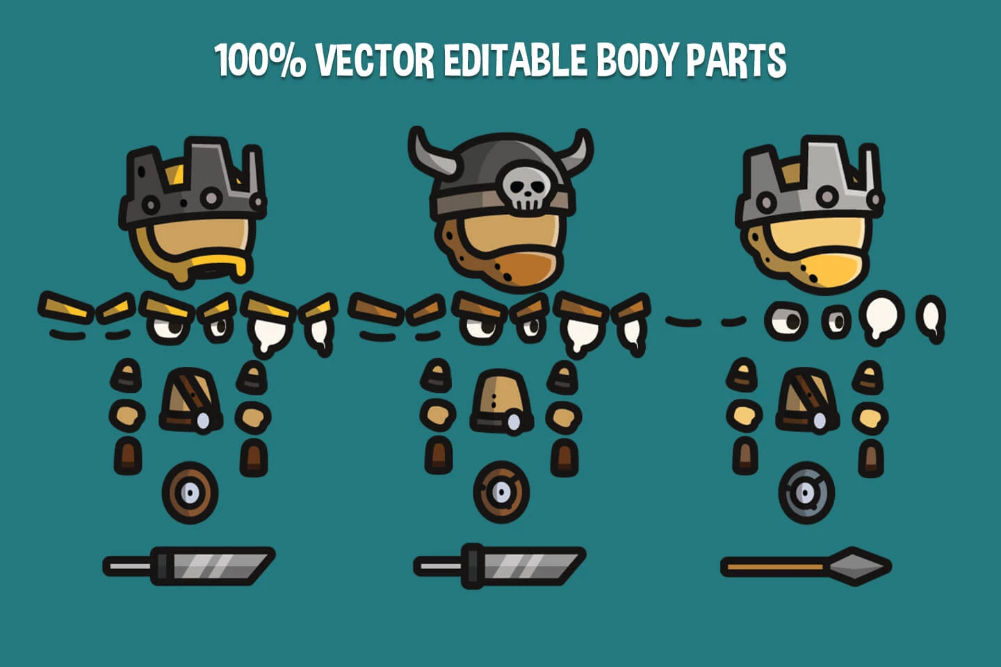 Barbarian Tiny Style 2D Character Sprites