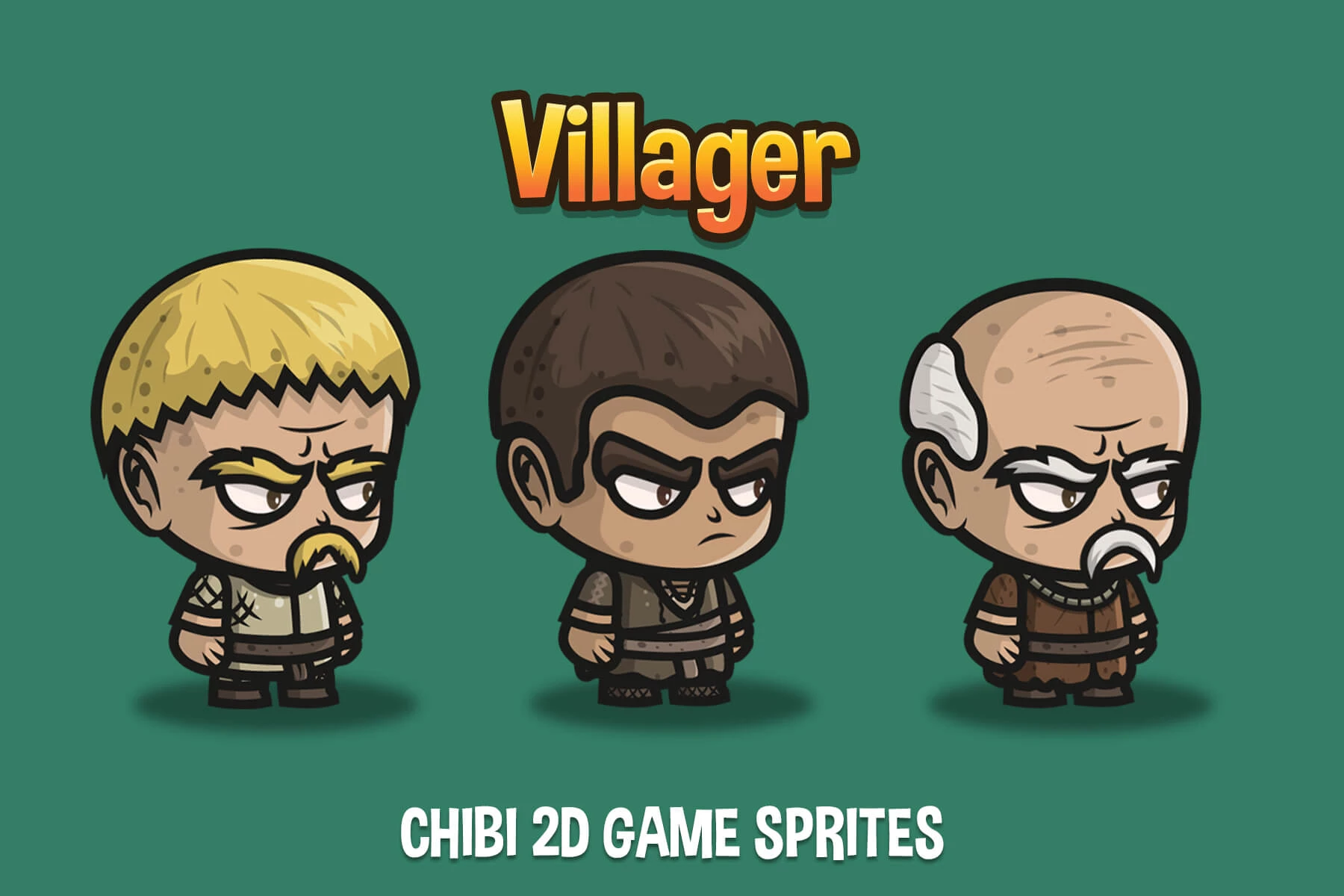 Villager Chibi Character Sprites