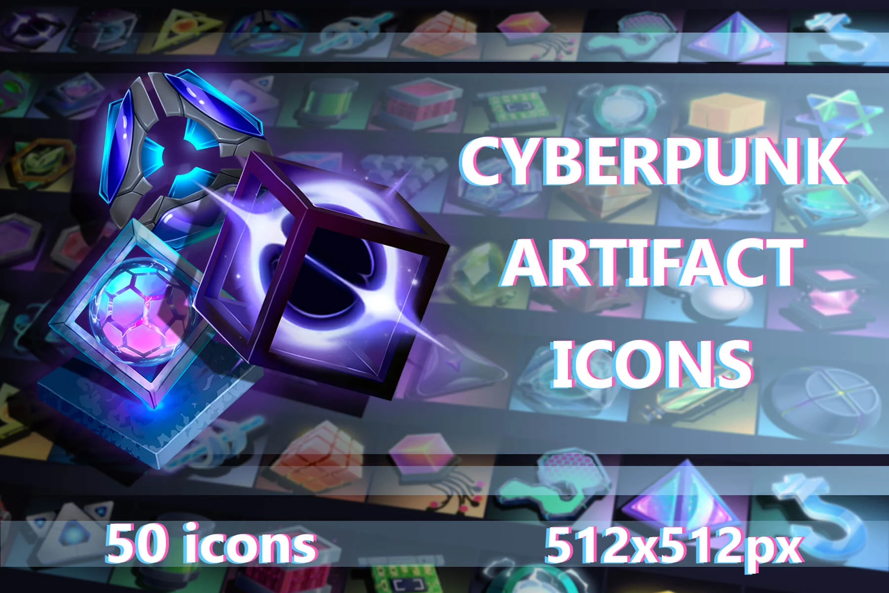 Sci-Fi Artifact Icons 512×512 Pack