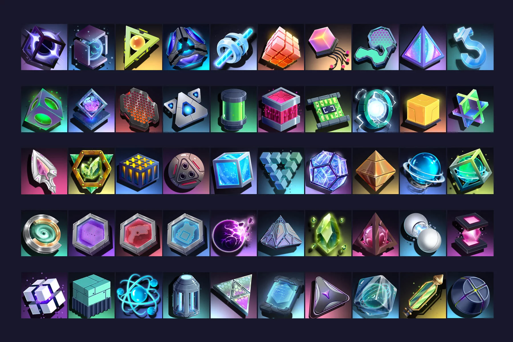 Sci-Fi Artifact Icons 512×512 Pack