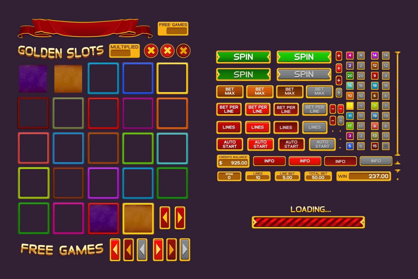 Golden Slots 2D Game Kit
