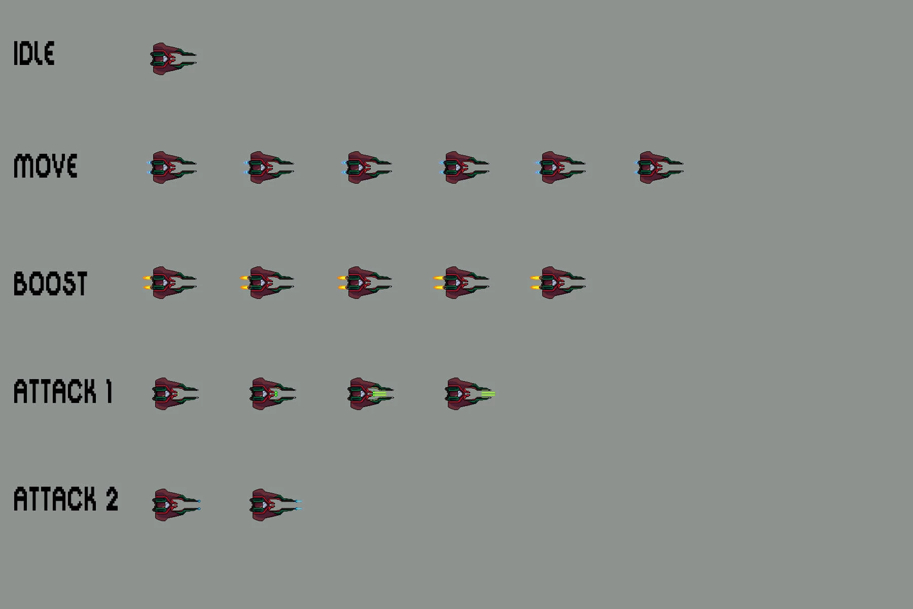 Spaceship Pixel Art Sprite Sheets