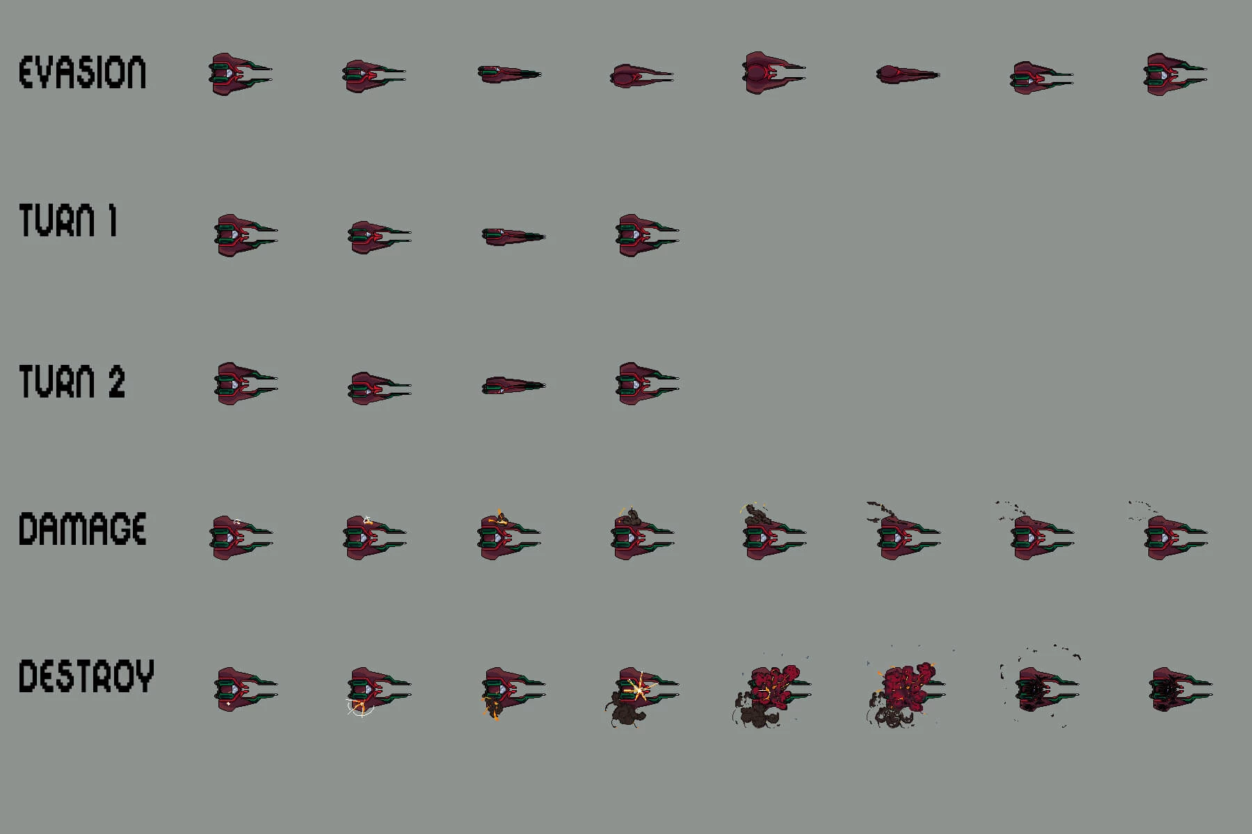 Spaceship Pixel Art Sprite Sheets